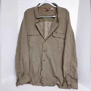 Men's The North Face Breathable Mesh Panel Lightweight Shirt Color: Tan Size: XL